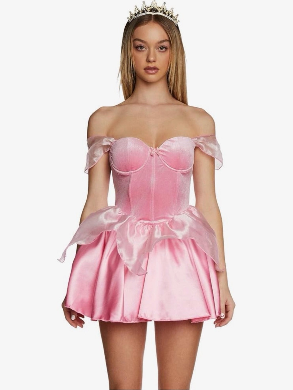 NWT Dolls Kill Trickz Nโ Treatz Pink Princess Halloween Costume w/ Tiara Size